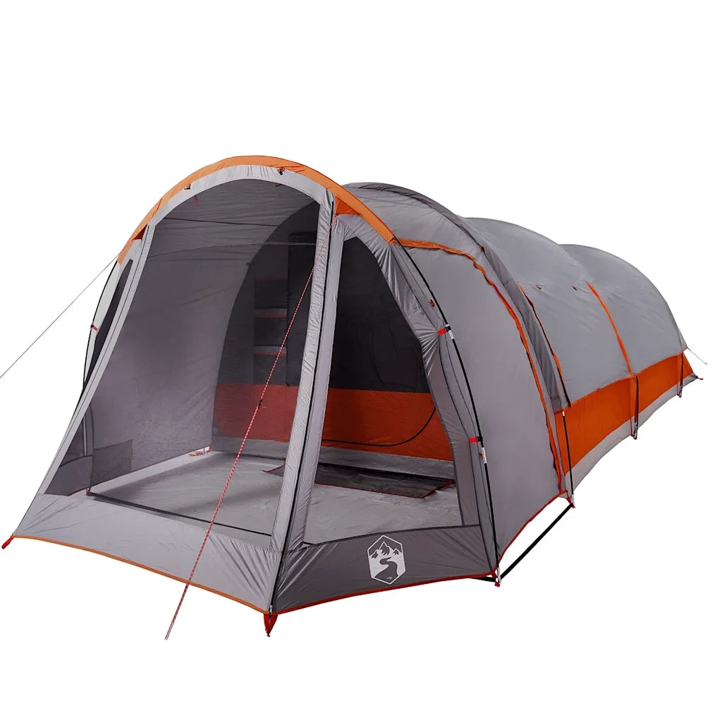 Tenda Familiare a Tunnel per 8 Persone-Tenda da campeggio Grigia Impermeabile 385026