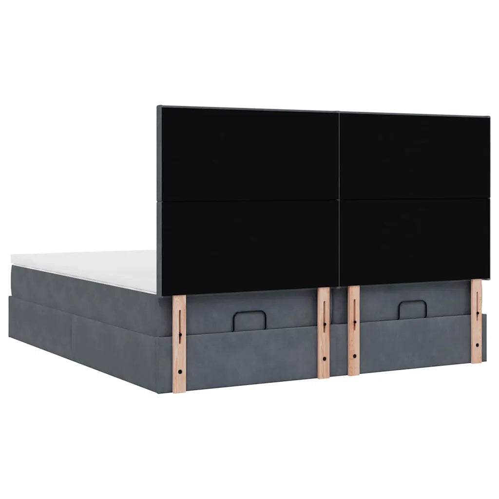 Struttura Letto Pouf con Materassi 200x200 cm Velluto 3313761