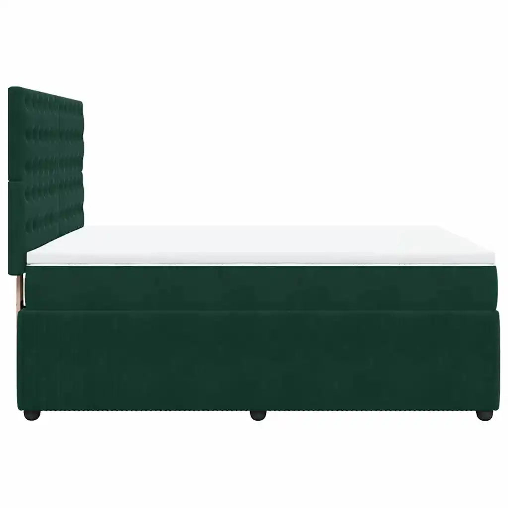 Giroletto a Molle con Materasso Verde Scuro 140x190 cm Velluto 3292349