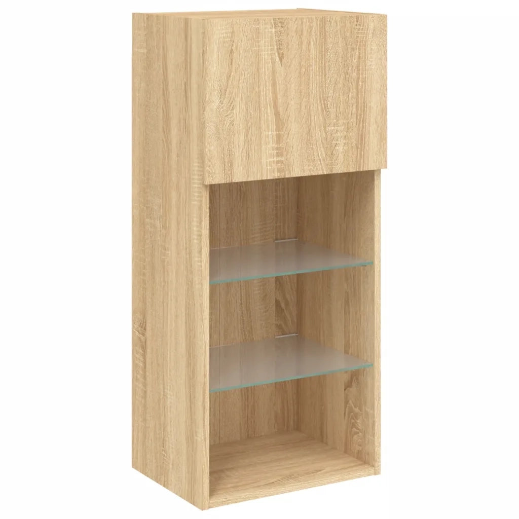 Mobili TV con Luci LED 2pz Rovere Sonoma 40,5x30x90 cm 837048