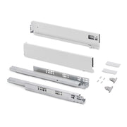 Cassetto esterno Vertex con regolazione 3D altezza 93mm, 40kg, profondità 450mm, Acciaio, Verniciato alluminio