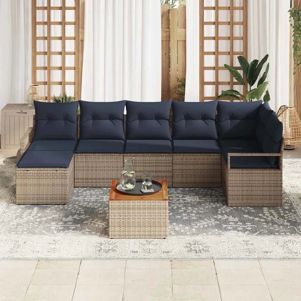 Set Divano da Giardino con cuscino 9 pcs Grigio polyrattan 3347745