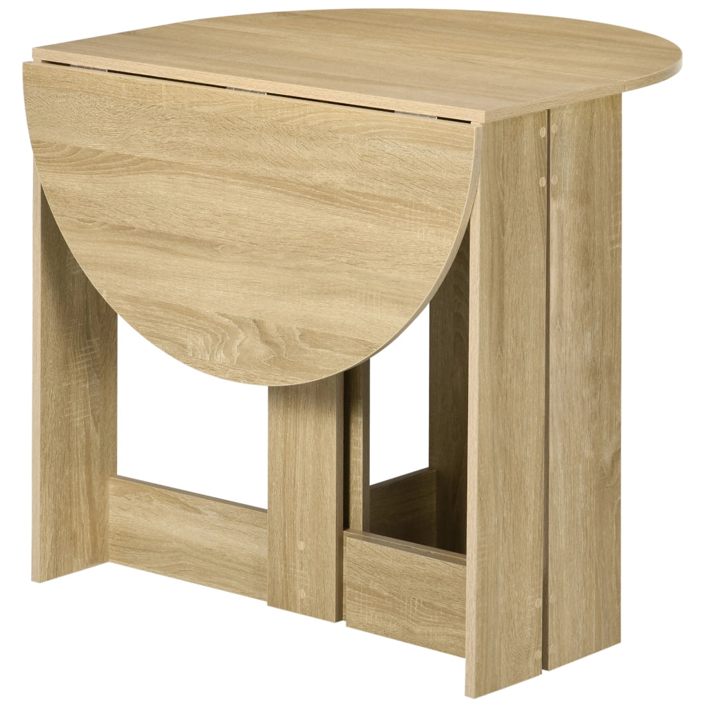 Tavolo Pieghevole da Pranzo a 2 Ribalte. Tavolo Consolle in Legno Salvaspazio. Rovere