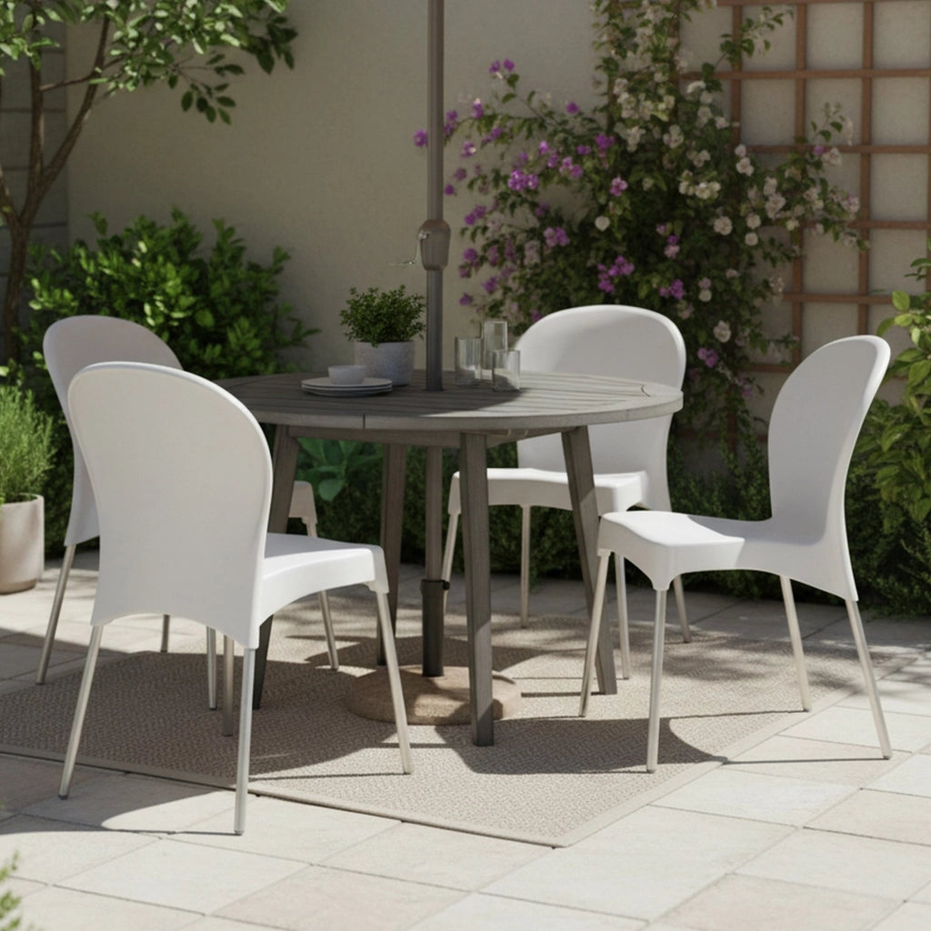Eclectic, Sedia da Esterno 4 Sedie Made in Italy, Bianco
