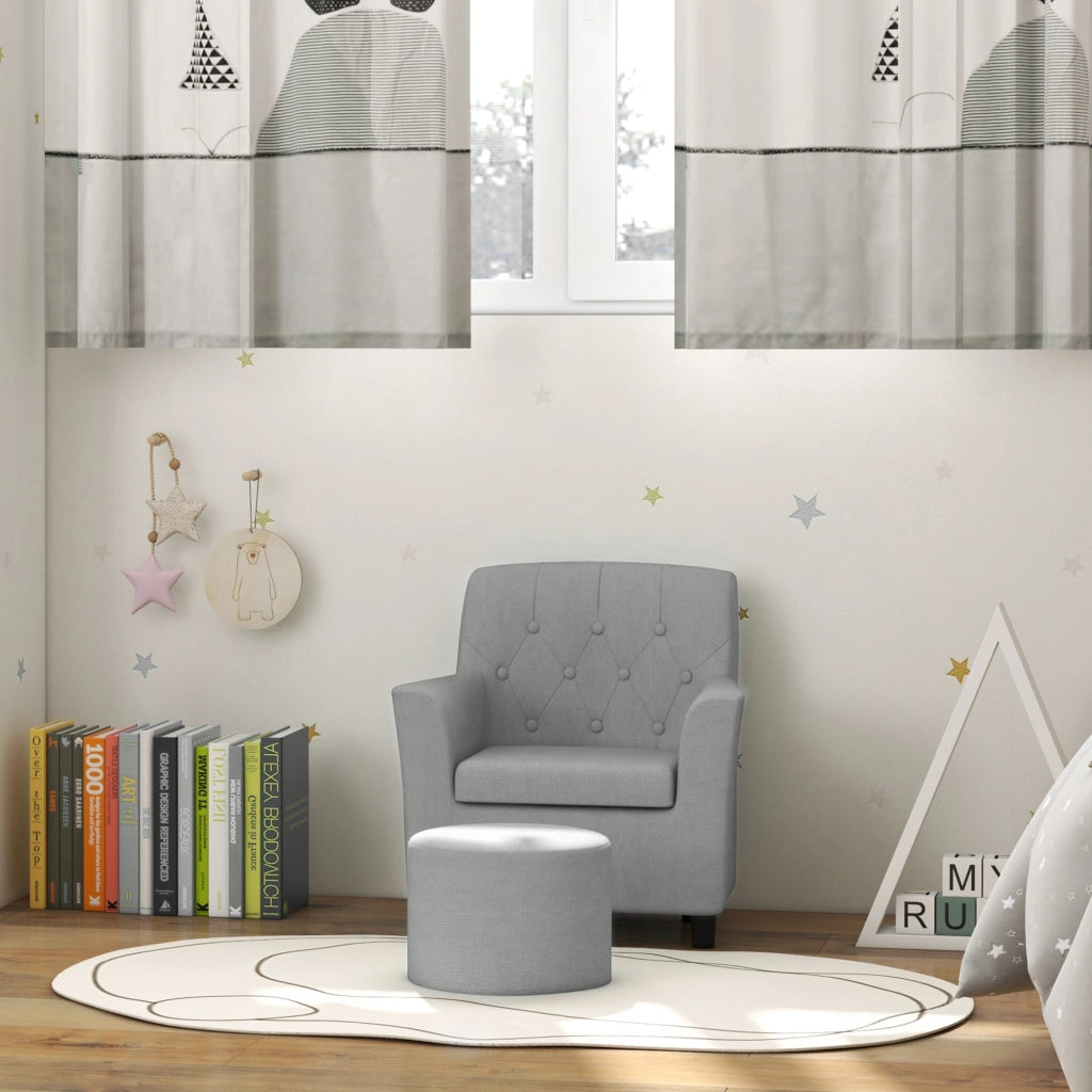 Poltrona bambini con poggiapiedi ¨C Xylo ¨C grigio tessuto schienale diamante