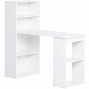 Scrivania, tavolo da cucina con ripiano, 120x55 cm, scrivania per computer, tavolo per laptop, tavolo da lavoro bianco per ufficio e ufficio domestico