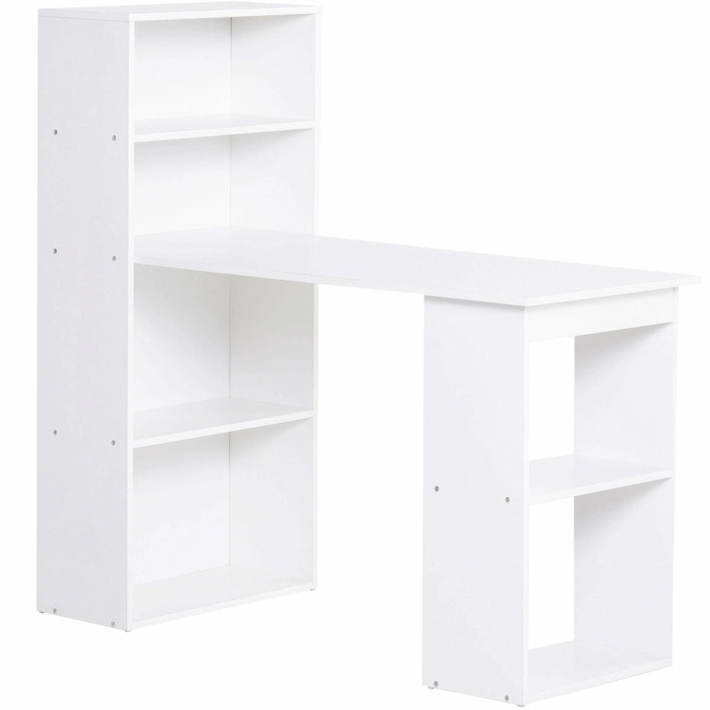 Scrivania, tavolo da cucina con ripiano, 120x55 cm, scrivania per computer, tavolo per laptop, tavolo da lavoro bianco per ufficio e ufficio domestico