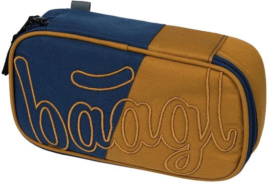 Etui scolastico Duo colore Blu/Marrone 1-rits