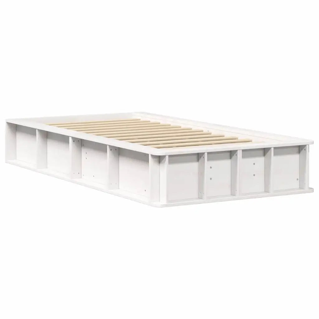 Letto singolo | Letto per adulti | Struttura del letto Bianco 100 x 200 cm Pino massello
