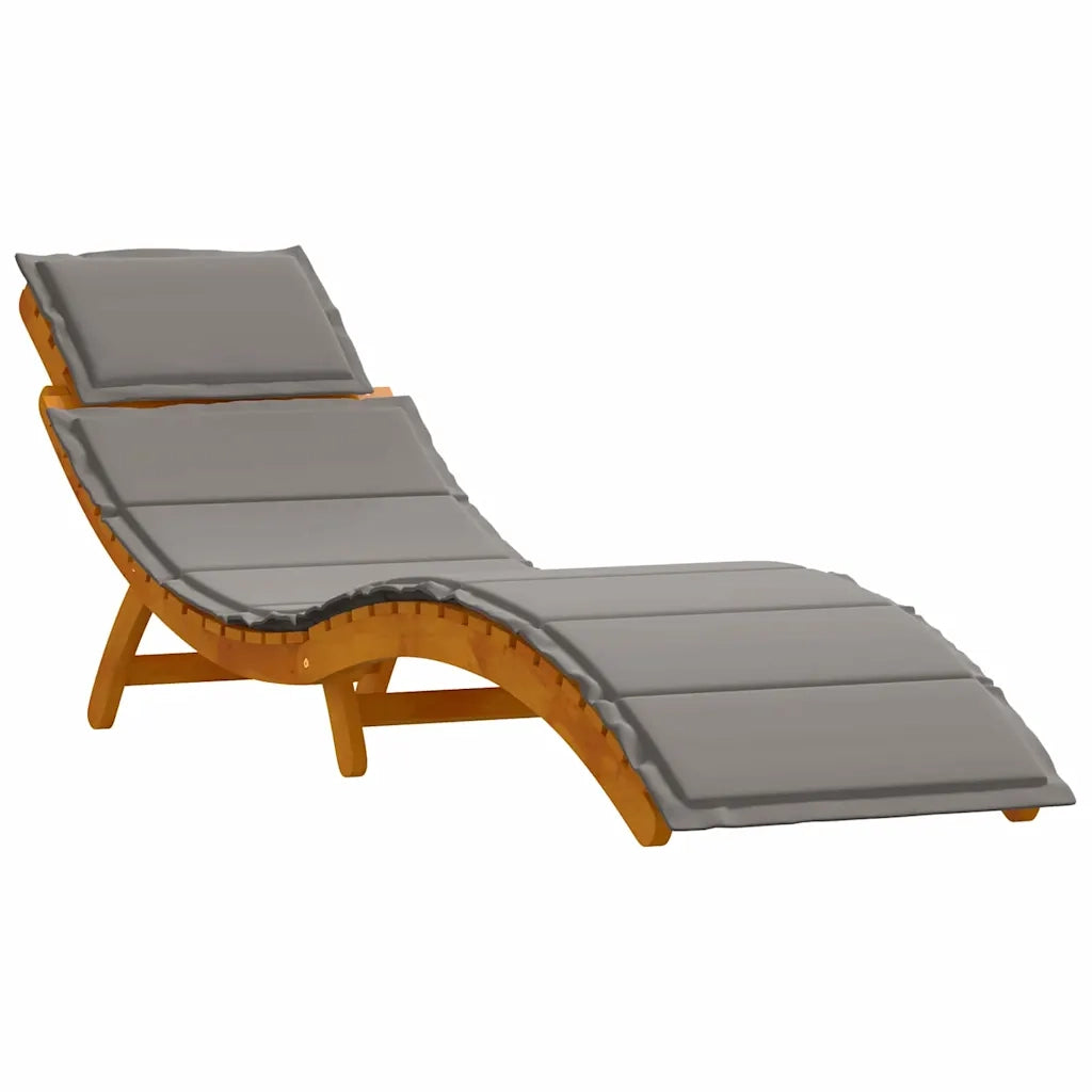 Lettino prendisole 2 pcs Grigio Legno di Acacia Massello 4107095
