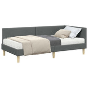 Letto singolo | Letto per adulti | Struttura Letto Angolare con Materasso 2 pcs Grigio Tessuto