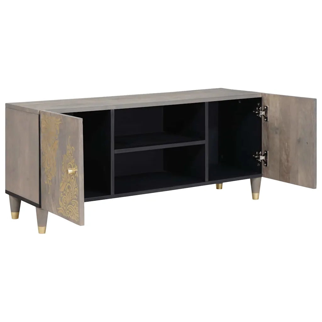 Mobile TV | Armadietto TV | Mobile Porta TV Grigio 105 x 33 x 46 cm Legno di mango massello