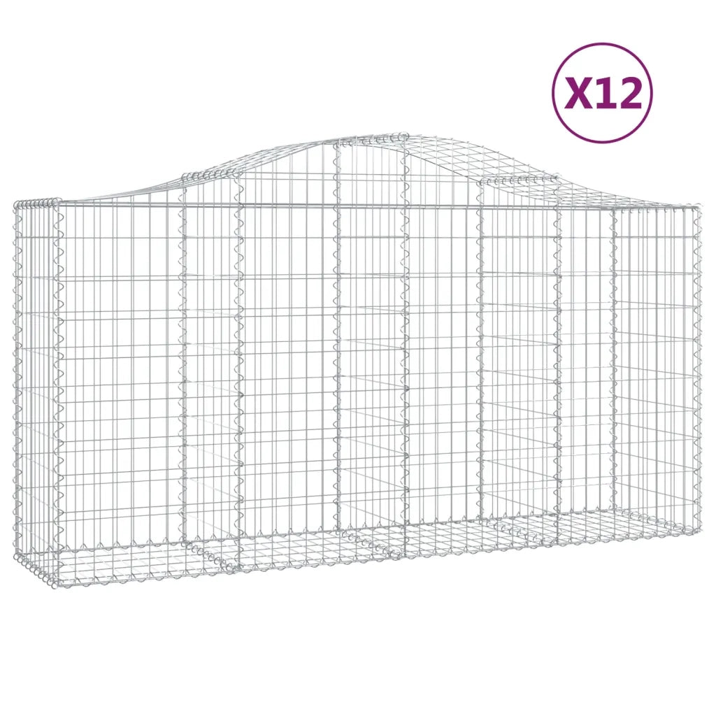 Cesti Gabbioni ad Arco 12 pz 200x50x100/120 cm Ferro Zincato 3145650