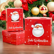 Set di doni di Natale - Scatola di doni in cartone - Natale rossa con tema Babbo Natale - Adatta per regali...