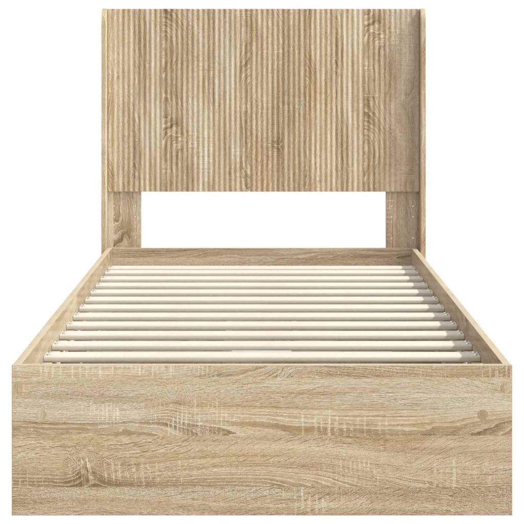 Struttura del letto con stoccaggio e testata Rovere Sonoma 3414069