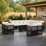 Set Divano da Giardino 13 pcs Nero polyrattan 3434431