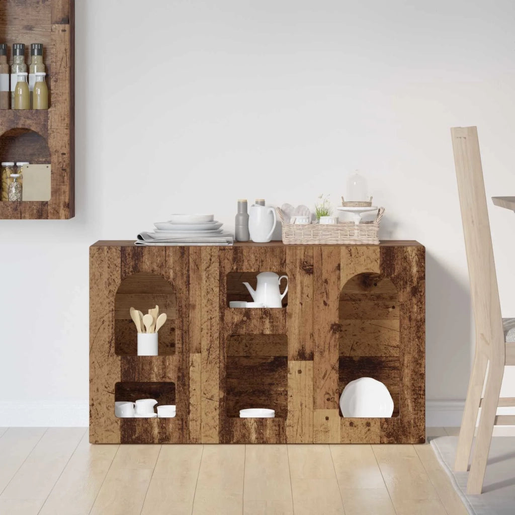 Credenza | Madia | Buffet da pranzo | Armadio da pranzo Legno vecchio 100 x 35 x 59 cm Legno multistrato