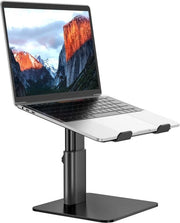 Stand di monitor ergonomico regolabile per laptop da 10 a 15,6 pollici in alluminio nero