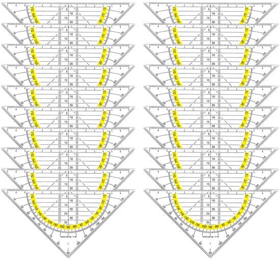 Set di angoli trasparenti 15 cm - Flexibili/Infrangibili - 20 pezzi - Misurazione precisa/Disegno - Strumento di misura
