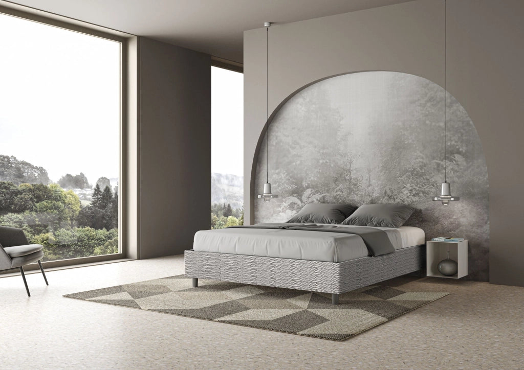 Letto Matrimoniale Sommier 160x200 cm con Rete Azelia Aragona 1 Bianco
