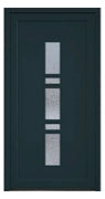 Porta Moderna Grigio Scuro Legno Massello 88 x 200 cm 42008056