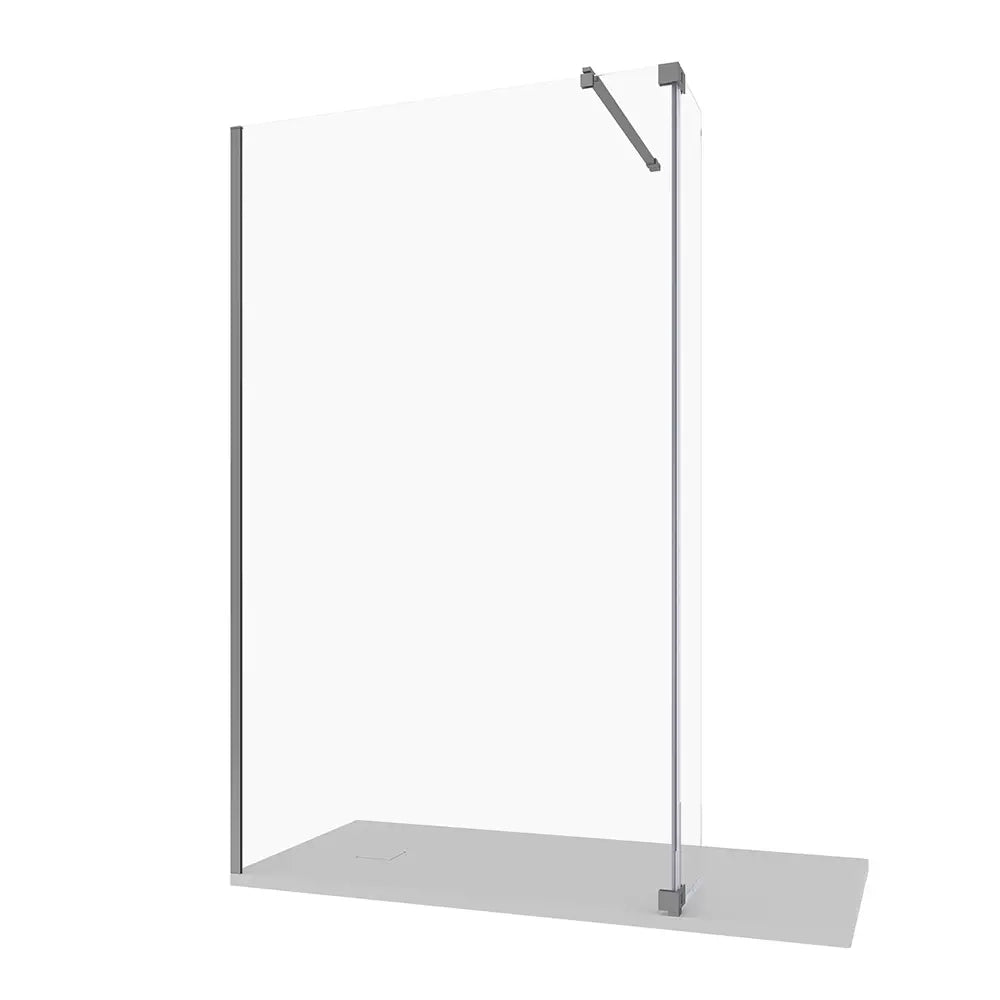 Doccia walk-in 60cm + anta 30cm vetro temperato anticalcare 10mm trasparente profili cromo | Naxos