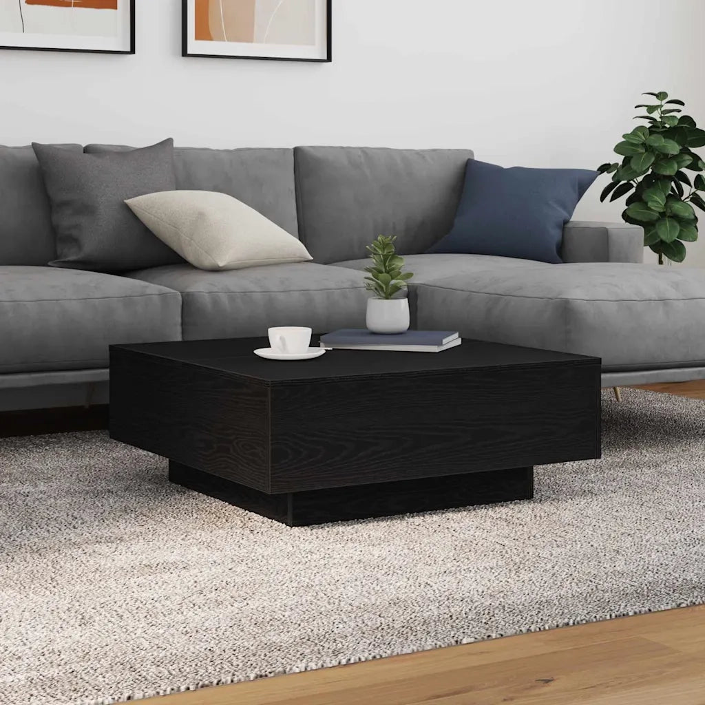 Tavolino da salotto | Tavolino da caff¨¨ | Tavolino da Soggiorno Rovere Nero 80 x 80 x 31 cm