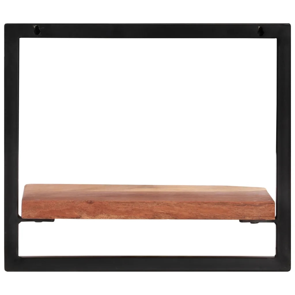 2 pz Mensole Parete | Mensola sospesa 40x24x35 cm Legno Massello Acacia e Acciaio
