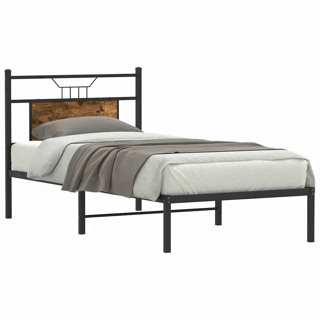 Giroletto senza Materasso-Struttura Letto Rovere Fumo 75x190 cm in Truciolato 526614
