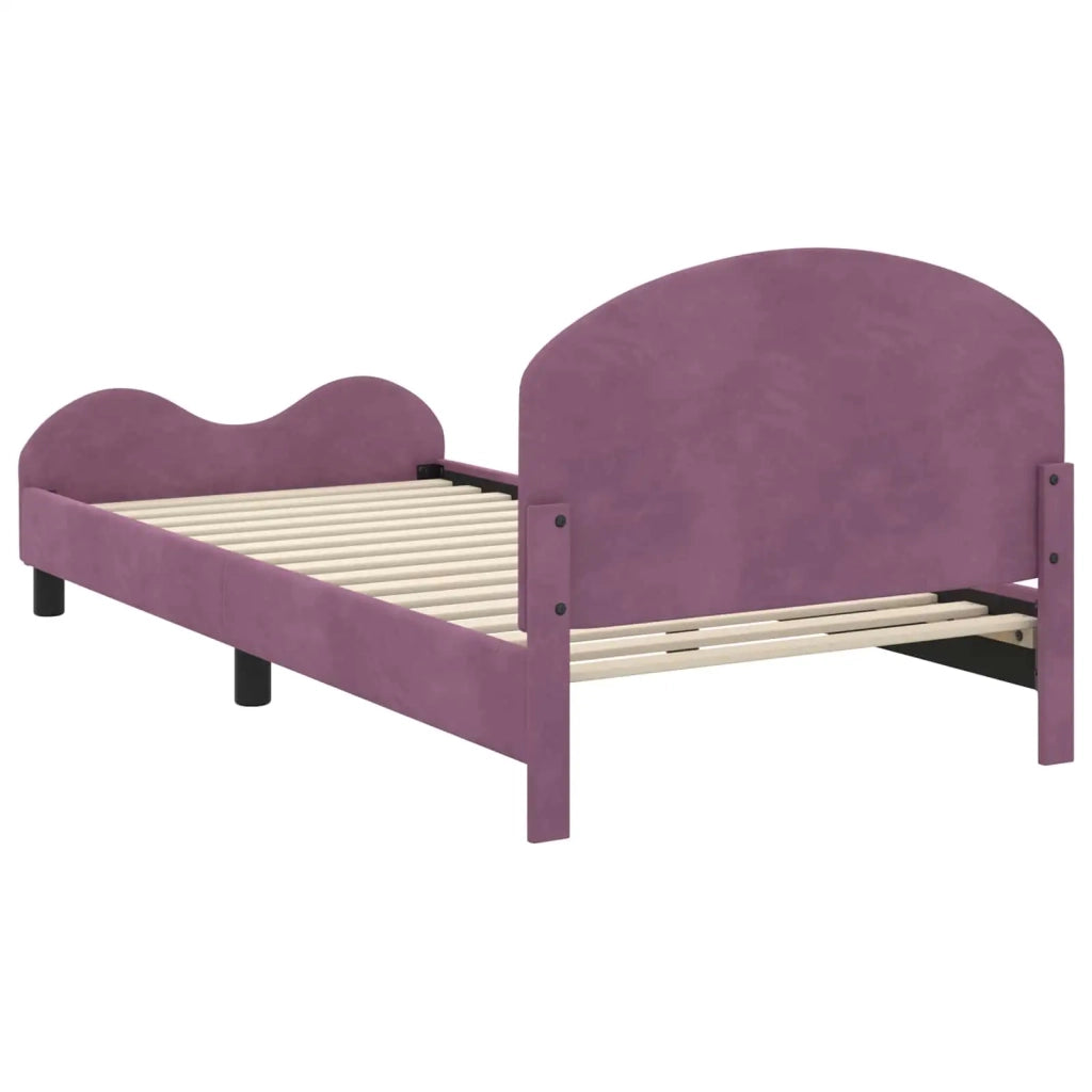 Struttura letto bambini con testata Viola 90 x 190 cm Velluto 42011124