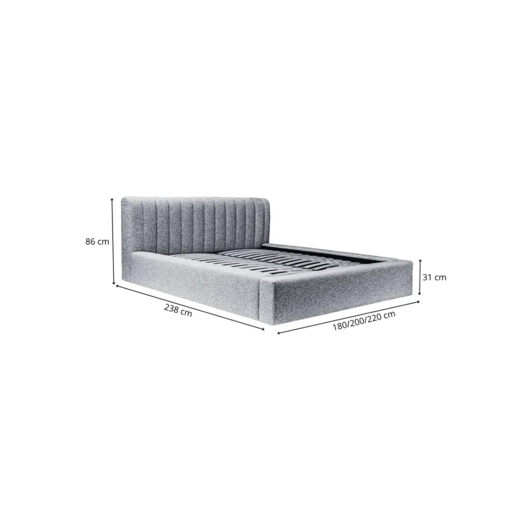 Lettino CERVIN – Velluto morbido Mattone Toscano – 140x200 cm – Rete sollevabile – Design elegante