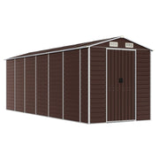 Casetta da giardino cabina ripostiglio casetta da esterno robusta casetta per attrezzi 191 x 555 x 198 cm acciaio zincato marrone 02_0022273