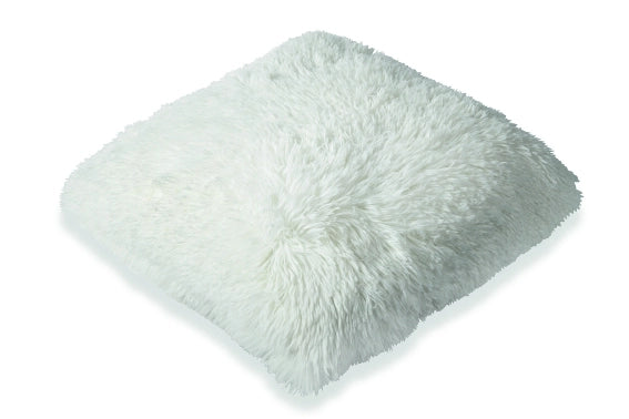 GLAM CUSCINO ARREDO IN ECOPELLICCIA 55X55 BIANCO