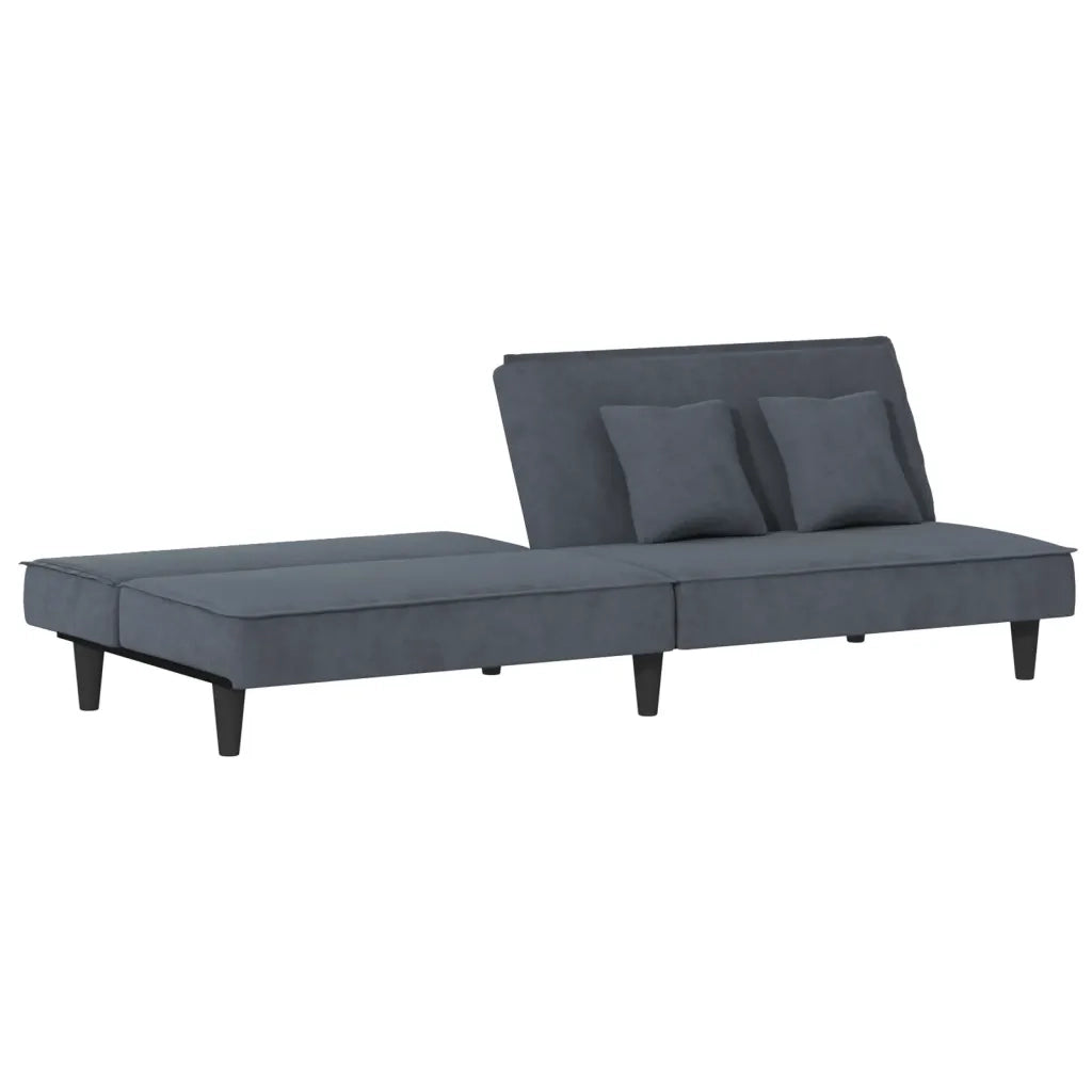 Divano letto-Sofa Letto-Daybed Grigio Scuro in Velluto