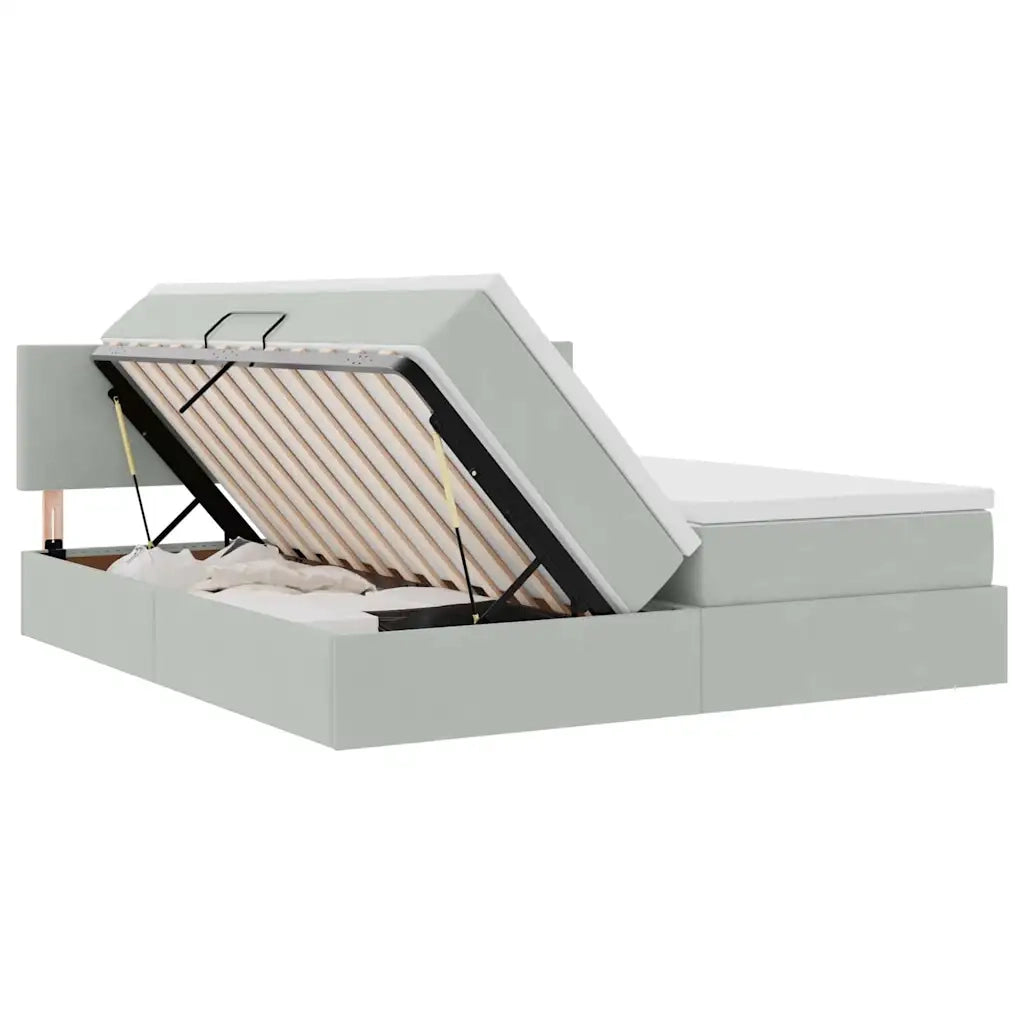 Letto con Contenitore con materasso Grigio chiaro 100 x 200 cm 3370967