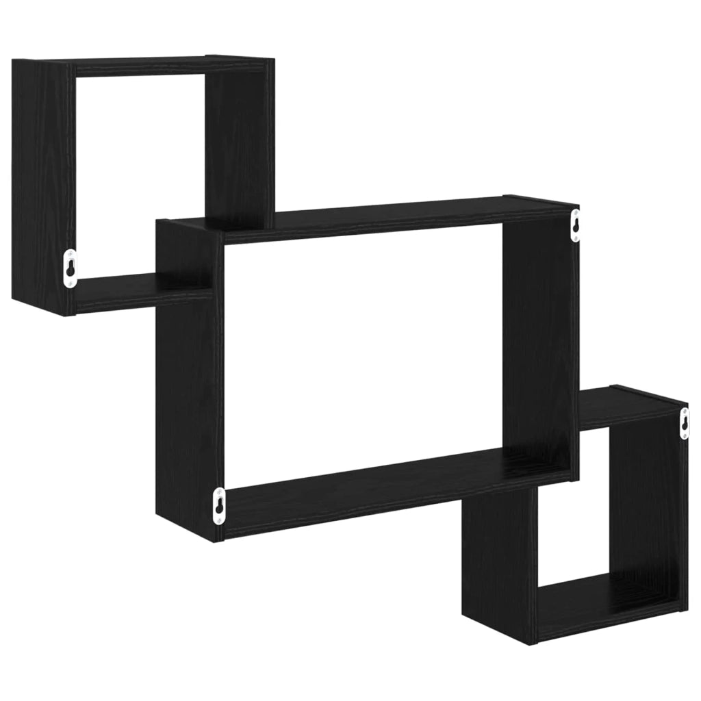 Scaffale da parete A parete Rovere Nero 91,5 x 15 x 76 cm 8012117