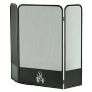 Parastufa nero 3 ante con rete e lamiera h. 80 x 100 cm.  Made in Italy
