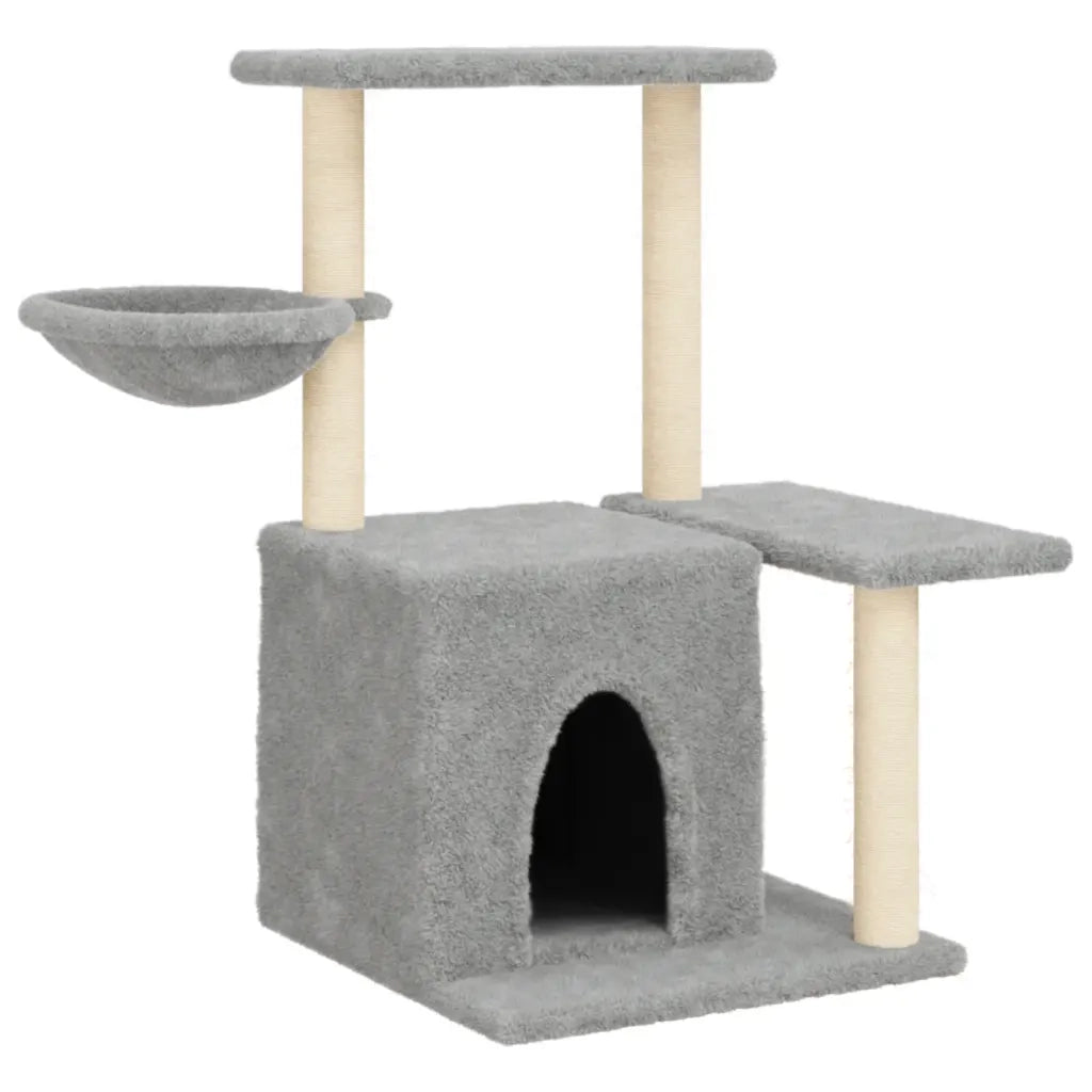 Albero per Gatti con Tiragraffi in Sisal Grigio Chiaro 83 cm CFW3651835
