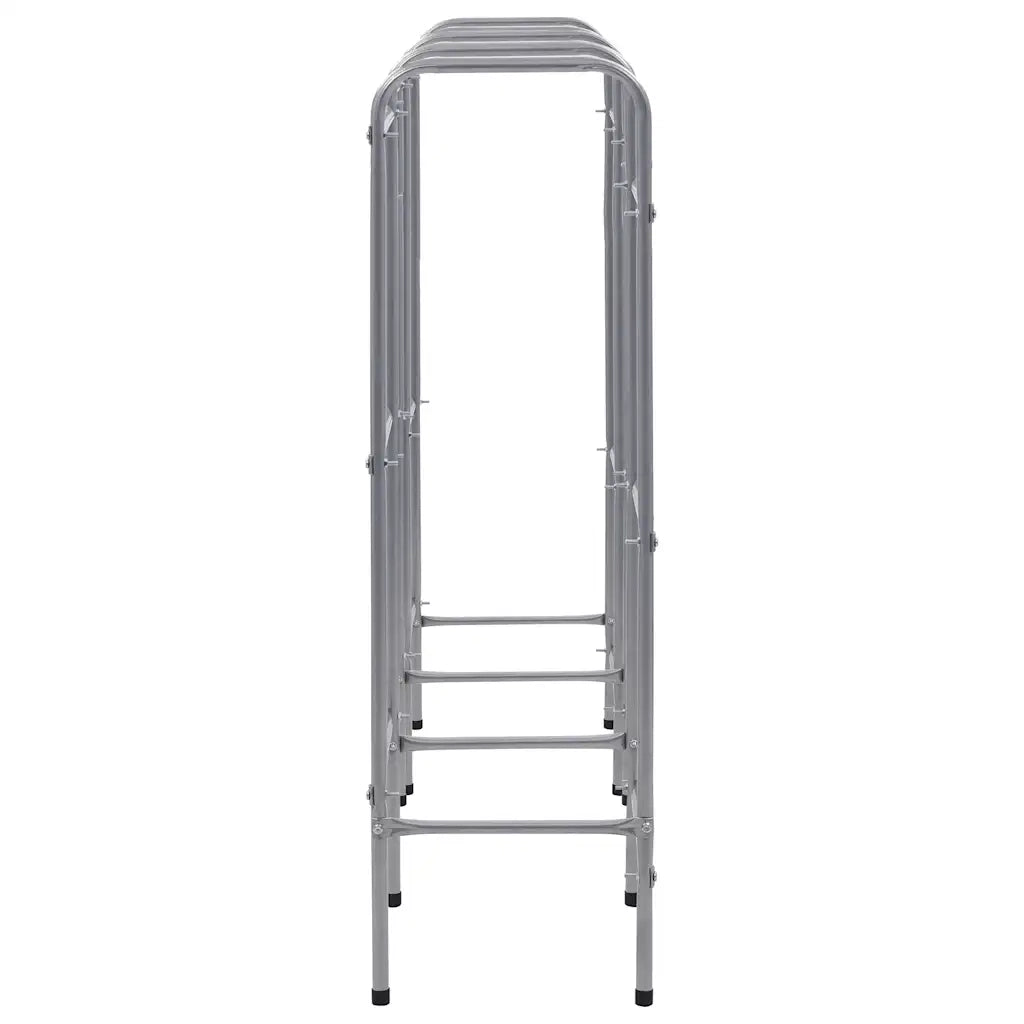 Supporto con Ripiani per 9 Casse Argento 145x33x116 cm Acciaio 285214