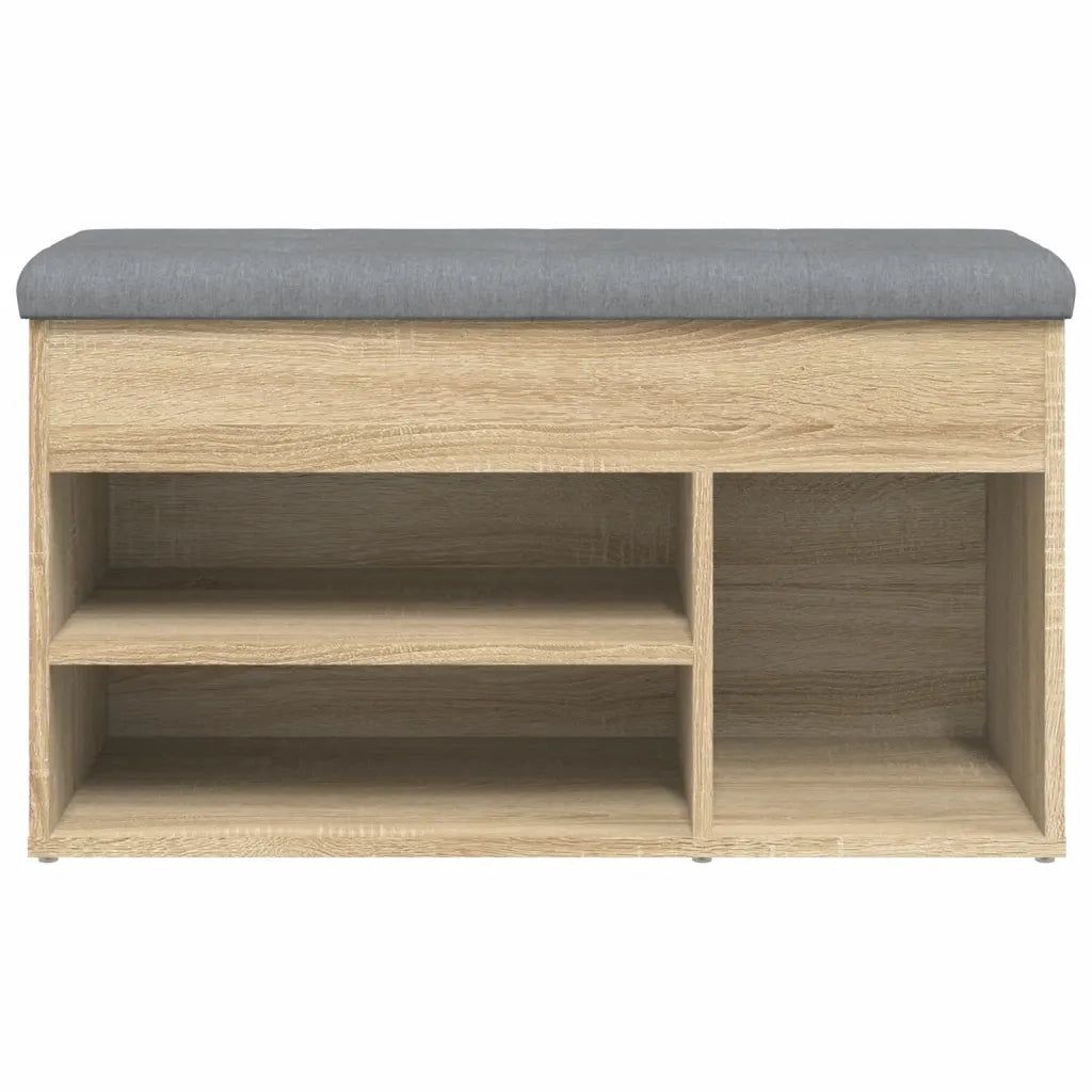 Panca Porta Scarpe Rovere Sonoma 82x32x45,5cm Legno Multistrato 835028