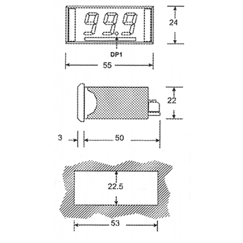 VOLTMETRO DIGITALE AMPEROMETER WITH SHUNT 60 MV VOLTAGE CONTINUE