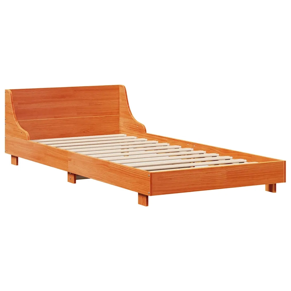 Giroletto senza Materasso-Struttura Letto Marrone Cera 100x200 cm Legno di Pino 191913