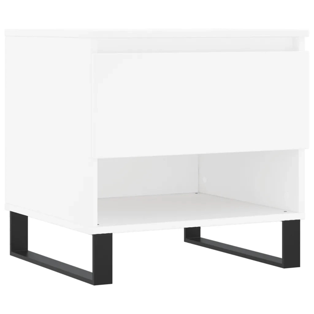Tavolini Salotto 2 pz Bianchi 50x46x50 cm in Legno Multistrato 830925