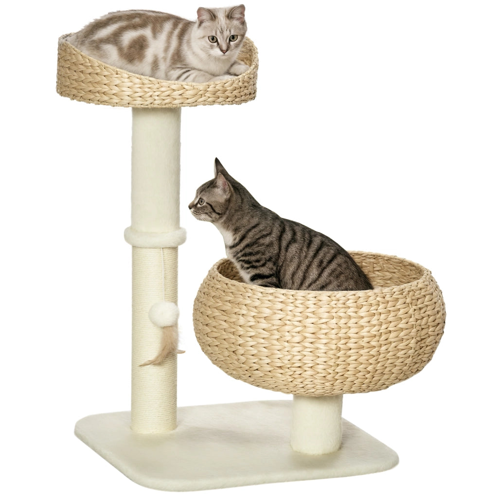 Tiragraffi per gatti con piattaforma e nicchia ¨C Minimal ¨C 72 cm
