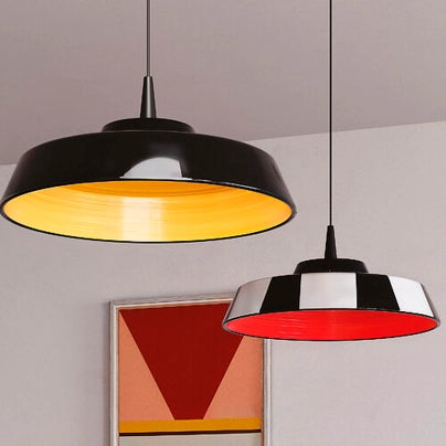 Circus Black lampada a sospensione in ceramica gialla, diametro 35 cm, LED 8W 2700K, design artigianale made in Italy per interni ed hospitality