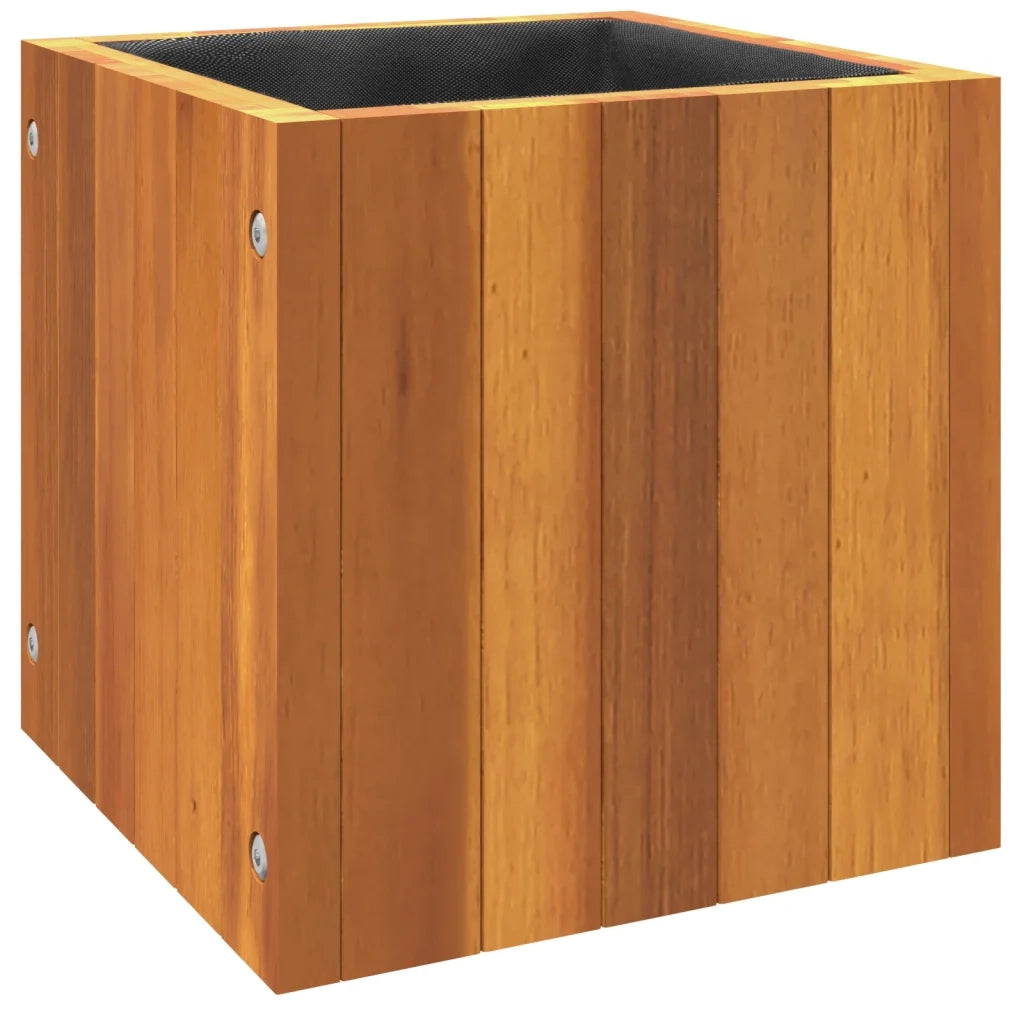 Fioriera | Cassetta per fiori | Vaso da Giardino 25x25x25 cm in Legno Massello di Acacia