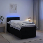 Letto box spring con materasso Nero 80 x 200 cm Tessuto 3452794