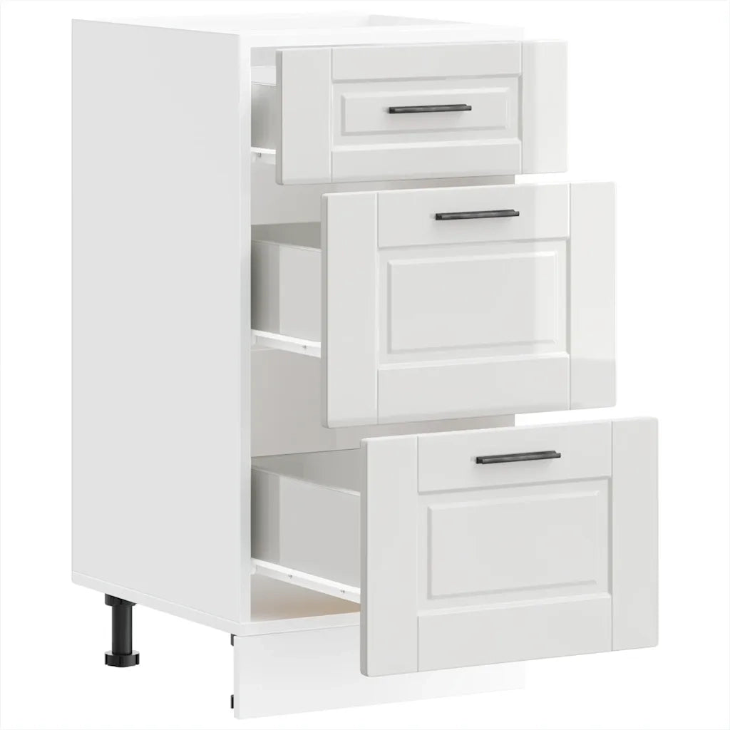 Mobiletto da cucina-Armadio da cucina "Porto" Bianco lucido in legno ingegnerizzato 206225