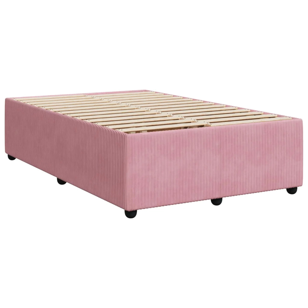 Letto box spring con materasso Rosa 120 x 200 cm Velluto 3454582