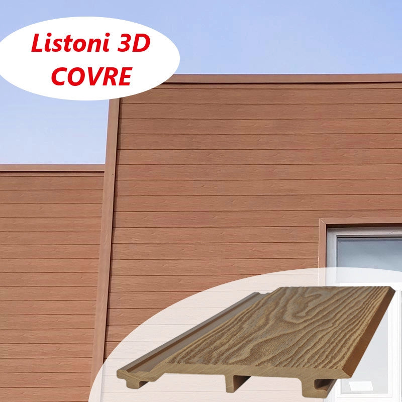 Listoni WPC 3D Covre 5m² per rivestimenti colore Teak Plus listone 174x2200mm spessore 21mm